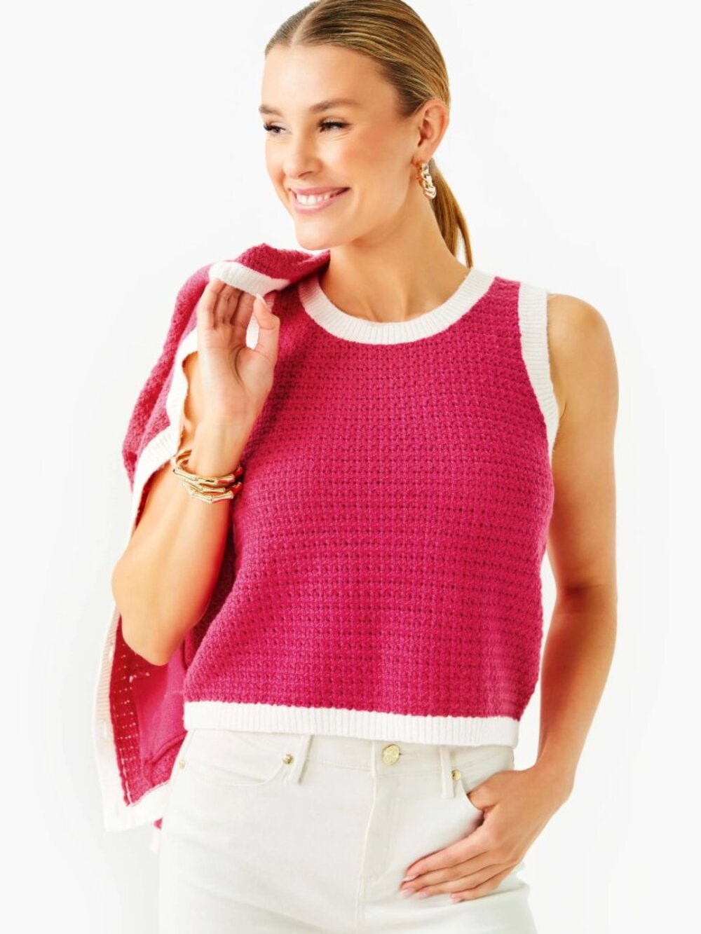 Lilly Pulitzer Valoria Sweater Set Raspberry Rouge Women's Size XS  NEW